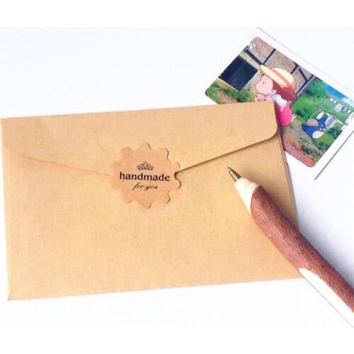 1000 Pcs/lot Gear Shape Design Handmade For You Kraft Paper Seal Sticker Christmas DIY Scrapbooking Gift Label Stickers