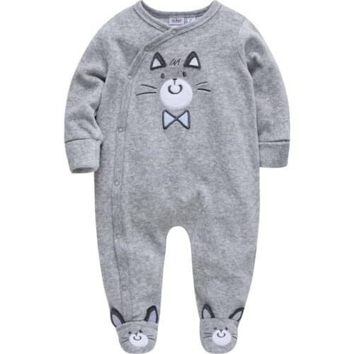 Honeyzone Recien Nacido Baby Girl Neonato Romper Pink Little Mouse Cartoon Newborn Baby Girl Clothes Full Sleeve Baby Sleepsuit