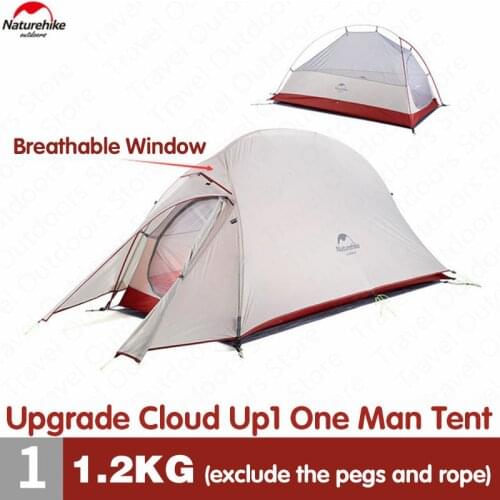 Naturehike Ultralight New Upgrade Cloud Up1 Outdoor 20D Silicone Camping Tent Portable 4 Seasons Camping Tent Aluminum Pole