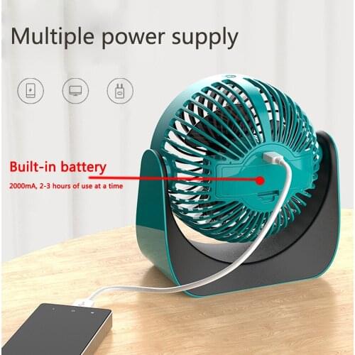 Portable Mini fan 360 Degree All-Round Auto Adjustable 3-speed crescent fan desktop office charging fan