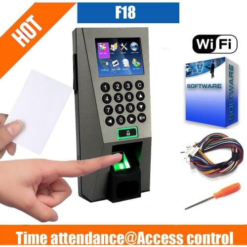 ZK Software F-18 Professional TFT LCD Screen Fingerprint Access Control System Machine home safty