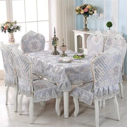 European Classic Style Tablecloth Backrest Chair Cushion, 7-Piece Set Of High-End Luxury Home Furnishing Fabric Decoration