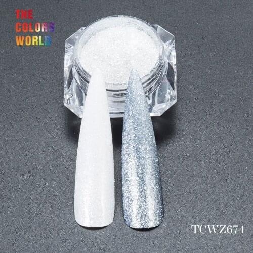 TCWZ674 Very Shinning white color with silver light Pigment for nail Art , gel nail polish or other DIY decoration