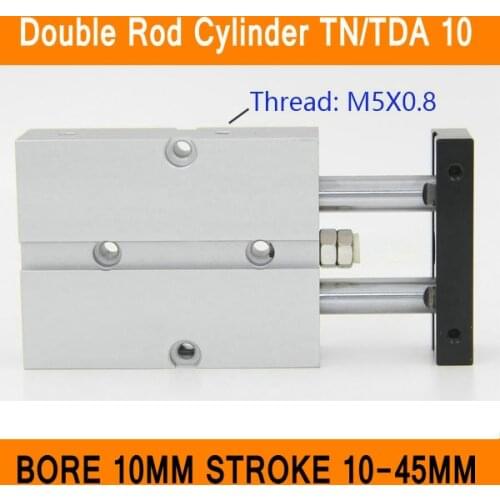 TN10 TDA Twin Spindle Air Cylinder Bore 10mm Stroke 10-45mm Dual Action Air Pneumatic Cylinders Double Action Pneumatic Parts