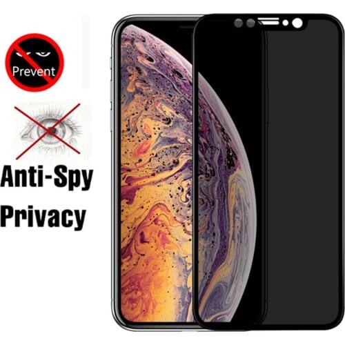 9H Case-Fit Glass For iPhone XS MAX XR Case Friendly Privacy 5D Full Cover Screen Protector Anti-Spy Tempered Glass