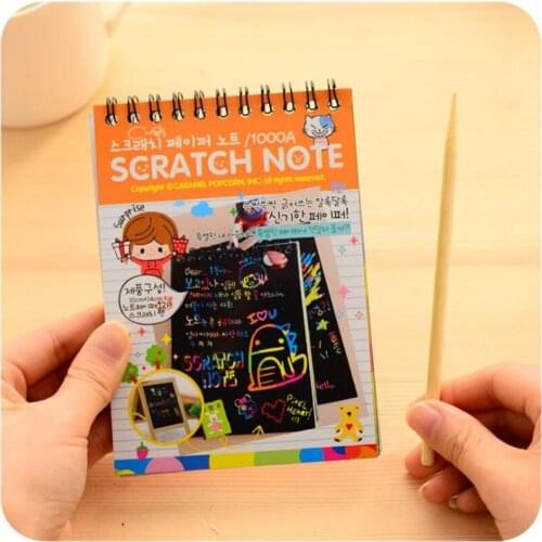1PC Scratch Note Childrens Creative DIY Scratch Painting Colorful Graffiti Notebook Creative DIY Environmental Friendly Puzzle