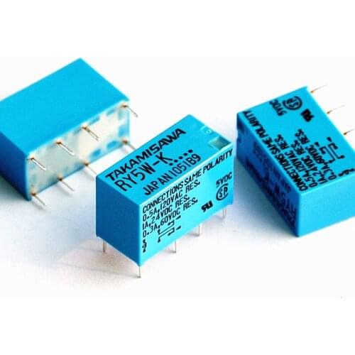 100 pcs/lot ) TAKAMISAWA RY5W-K 5V DPDT Signal Relay