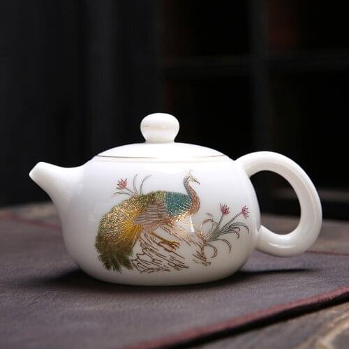 170ml Peacock Teapot Ceramic Porcelain Filter Tea Pot Chinese Kung Fu Tea Set Teaware Drinkware Coffee Kettle Decoration Crafts