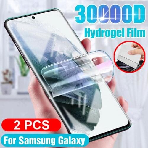 2Pcs Soft Cover Screen Protectors For Samsung SGalaxy S21 S20 S10 S9 S8 Plus Ultra Hydrogel Film For Samsung Note 20 10 9 Ultra