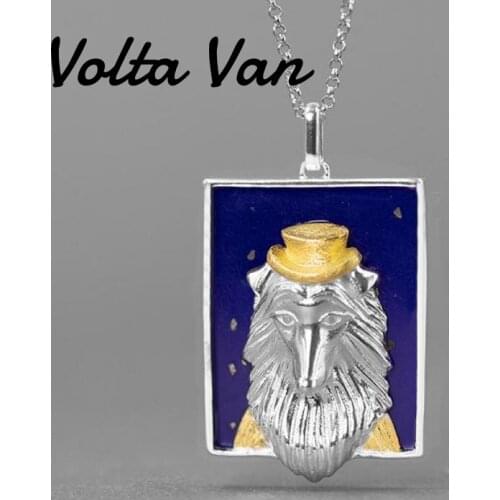 Volta Van 2021 New Pendant Necklaces 925 Sterling Silver Elegant Lapis Fine Jewelry Gentry Collie Dogs Design Concise Necklaces