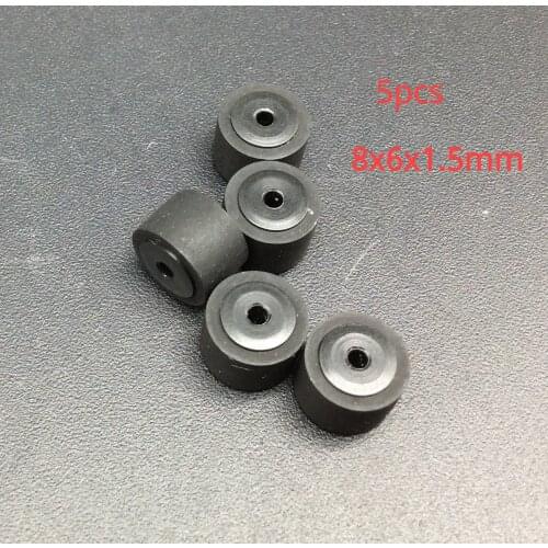 5pcs 8x6x1.5mm wheel belt pulley rubber audio pressure pinch roller for cassette deck tape recorder Stereo player