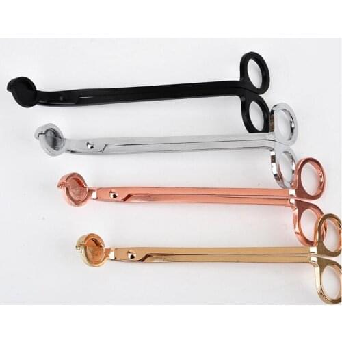 50pcs/lot 17CM Stainless Steel Candle Wick Trimmer Oil Lamp Trim Scissor tijera tesoura Cutter Snuffer Tool Hook Clipper lin2384