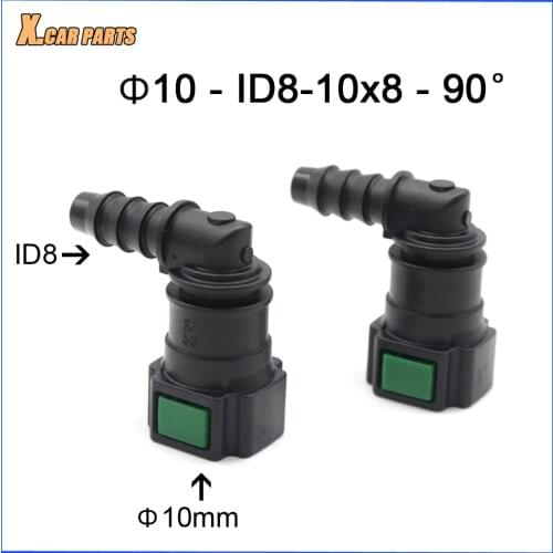 Auto plastic Car Fuel line quick connector 10mm 10 ID8 10x8 90 degree gasoline filter fuel filter For Peugeot and Citroen 2 pcs
