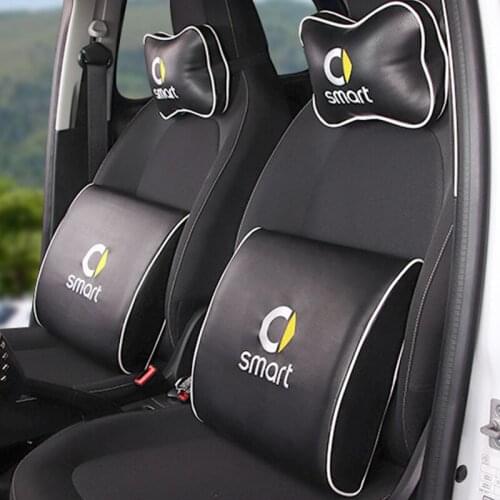 Car Memory Cotton Headrest Neck Pillow Back Cushion Lumbar Support Auto Accessories for Smart 450 451 453 Fortwo Forfour