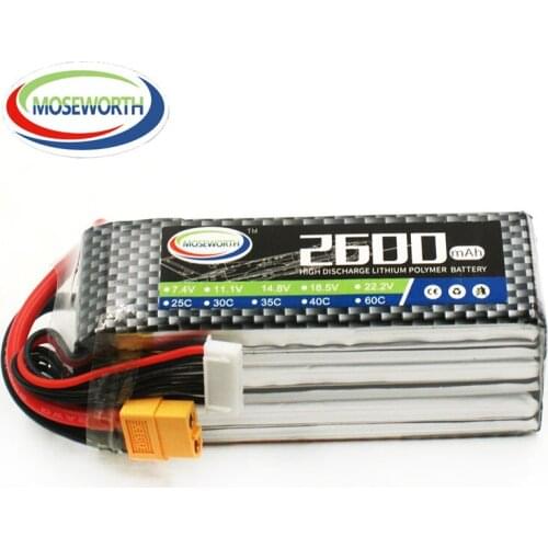 Batteries 6S 22.2V 2600mAh 30C RC Airplane LiPo Battery For RC Helicopter Car Boat Quadcopter Truck Airplane Battery Li-Polymer