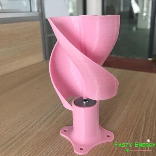 Pink color Fun DC Micro Motor Small LED lights Vertical Axis Wind Turbine Generator Blades full set DIY wind generator windmill
