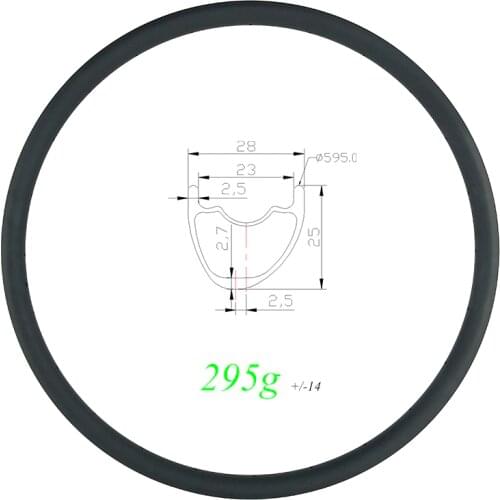 295g 650B MTB XC 28mm asymmetric carbon rim clincher tubeless gravel mountain bike UD 3K 12K matte glossy 24H 28H 32H 27.5 wheel