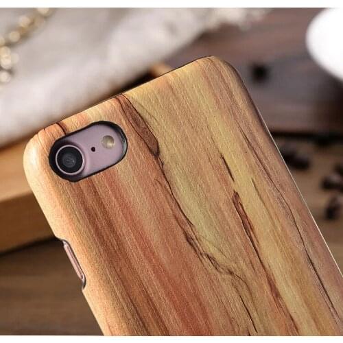 PC+PU leather solid real wooden phone case for iPhone 7 and 8