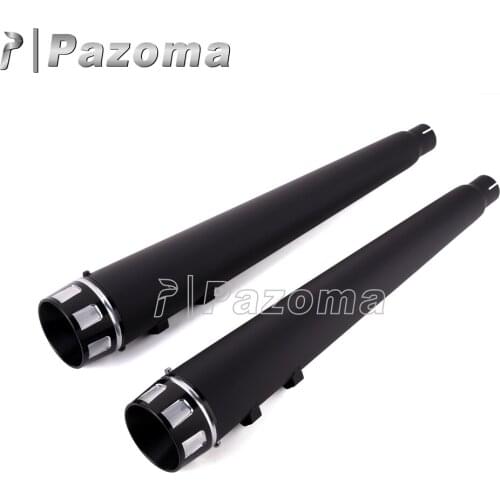 Black Motorcycle 4" Exhaust Pipe Slip-on Mufflers Silencer for Harley Touring Road King Street Glide 1995-2016