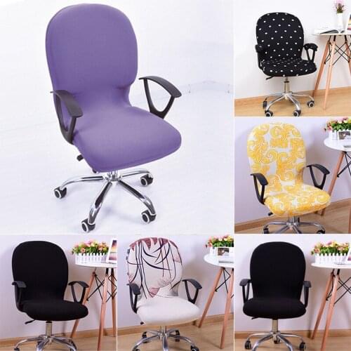 Swivel Chair Cover Stretchable Removable Computer Office Washable Rotating Lift Cover Spandex Elastic Arm Seat Cover Cushion M2