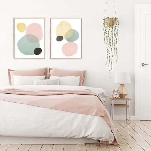Baby Nursery Canvas Paintin,Pink Abstract Art Girly Wall Picture,Kids Room Decor,Girls Bedroom Modern Poster