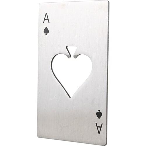 Playing Card Ace of Spades Poker Bar Tool Soda Stainless Steal Beer Bottle Cap Opener