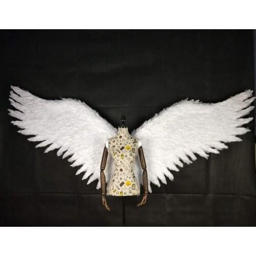 Cosplay White big angel feather wing model runway underwear show shooting props festival party wing for Halloween