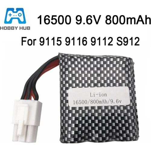 9.6v Li-ion Battery for 9115 9116 S911 S912 RC Car Truck Spare Upgrade 9.6V 800mah 9115 9116 Rechargeable battery for toys Car