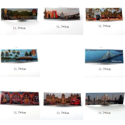1PC Mumbai Kerla Goa India Tin Paper Souvenir Magnetic Sticker Craft Home Decor Paper Fridge Magnet