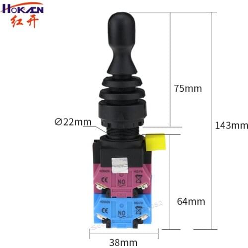 Master Switch 22mm Joystick Switch Momentary Latching Locking 4 position 4NO HKL-FW14/24 Wobble stick Monolever Cross Switch