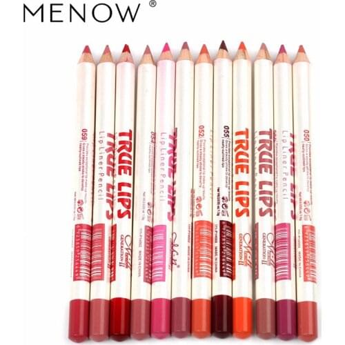MENOW Professional 12pcs/set Lipliner Colorful Matte Waterproof Lip Liner Pencil Womens Maquiagem Sexy Full Lips Makeup Tools