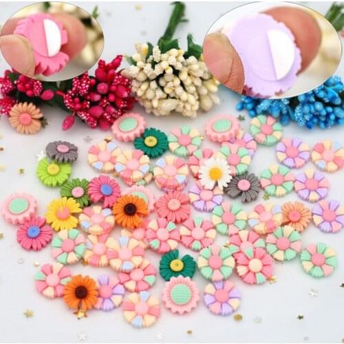 Simulation Sunflower Adhesive Patch Flat Resin Wedding Party Home Decoration DIY Handmade Child Gift Clothing Shoes Accessories