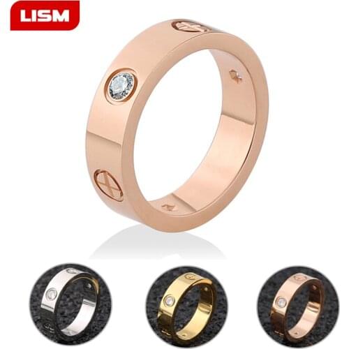 Cross Stainless Steel Zircon Rings With Stone For Woman Girl For Men Couple Ring Wedding Ring