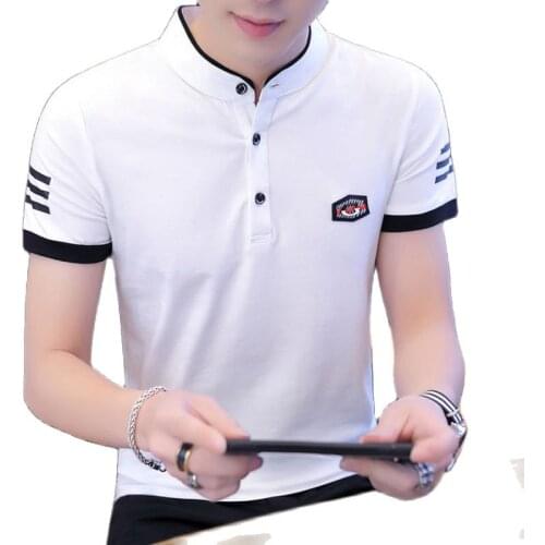 Men Short Sleeve Tee Shirt Polo Shirt Men Casual Cotton Solid Color Shirt Mens Breathable Tee Shirt Brand Clothes M-3XL