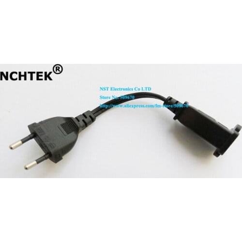NCHTEK European 2 Pin Male Plug to USA Female Power Adapter Cable,EU Male to US Nema 1-15R Power Adapter Cord/Free Shipping/2PCS