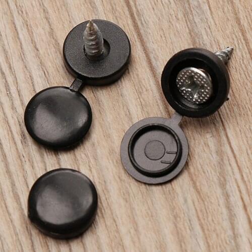 New 100Pcs Hinged Plastic Screw Cap Cover Fold Snap Protective Cap Button For Car Furniture Decorative Nuts Cover Bolts Hardware