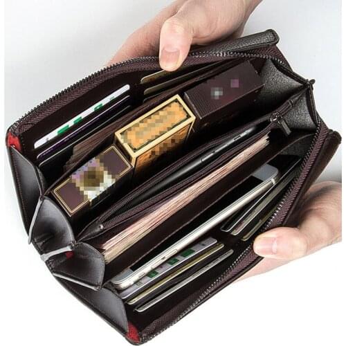 2021 New Fashion Men Clutch bag Leather Wallet Men Card Holder Phone Pocket Business Male Coin Purse Men Wallets Carteira