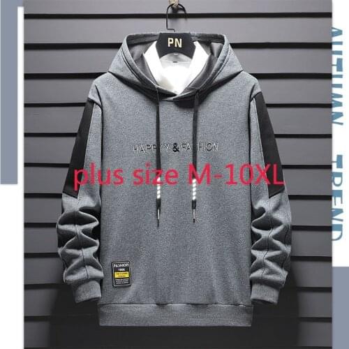 New Arrival Suepr Large Cotton Spring And Autumn Young Men Fashion Hoodie Male Coat Casual Plus Size M-3XL4XL5XL6XL7XL8XL9XL10XL