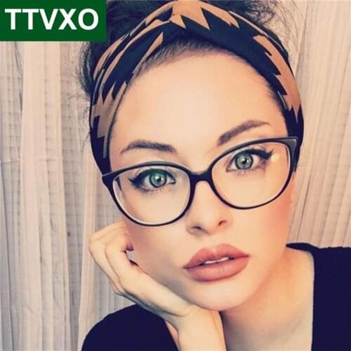 New Tiny Retro Glasses Spectacle Frame TR90 Material Cats Eye Womens Eyeglass Frame Simple Transparent Computer Glasses