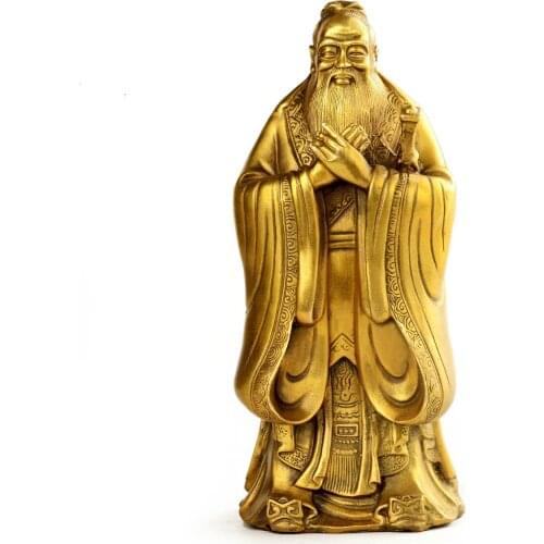 Open Light, Feng Shui, copper statue of Confucius, ornaments, student teacher gift, figurine