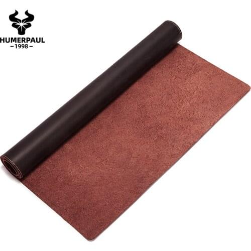 HUMERPAUL Portable Large Mouse Pad Gamer Cowhide Leather Desk Mat Computer Mousepad Keyboard Table Cover for PC Laptop Waterproo