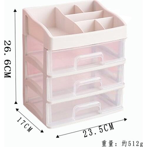 2021 New Translucent Makeup Organizer Drawers Jewelry Container dustproof Tape stationery Plastic cosmetics Storage Box