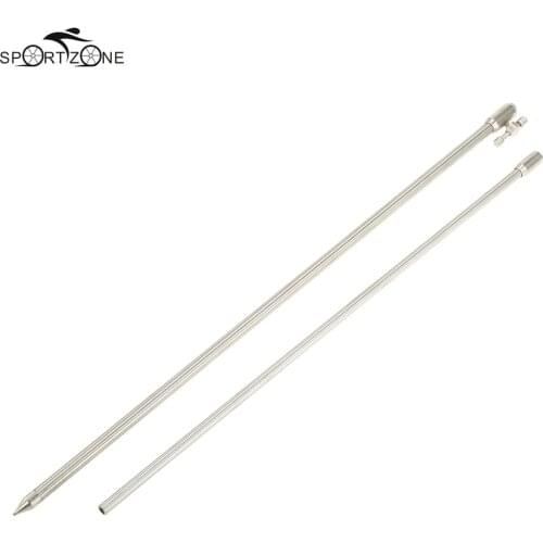 Stainless Steel Fishing Bankstick Adjustable Fish Rod Pod Rest Carp Fishing Solid Coarse silver tone Bank Stick Fishing Supplies