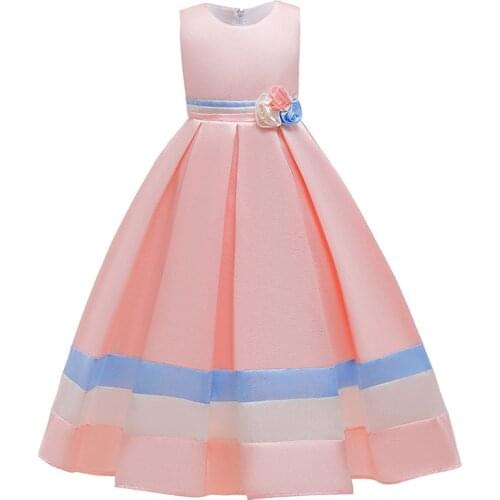 Blue Tutu Princess Children Birthday Party Prom Long Wedding Bridesmaid Evening Infant Summer Dress Kids Vestidos Girls Clothes