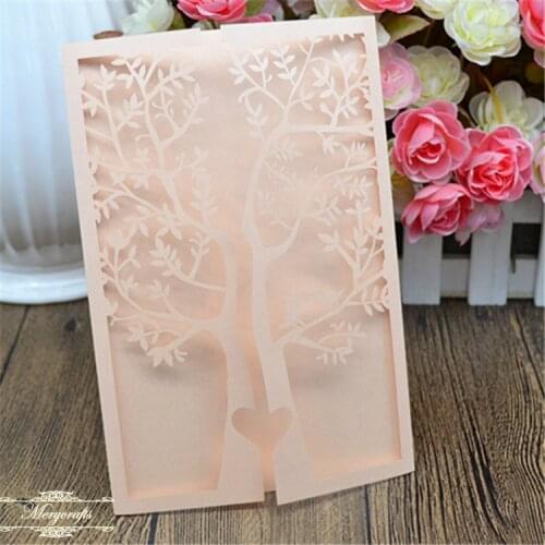 Royal tree decorations laser cut wedding invitations card
