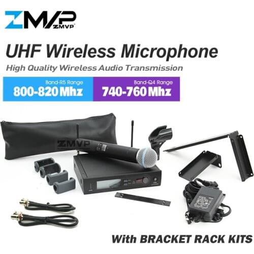 UHF Professional SLX24 Performance Live Vocals Wireless Microphone System With BETA58A Handheld Transmitter Mic Bracket Rack Kit