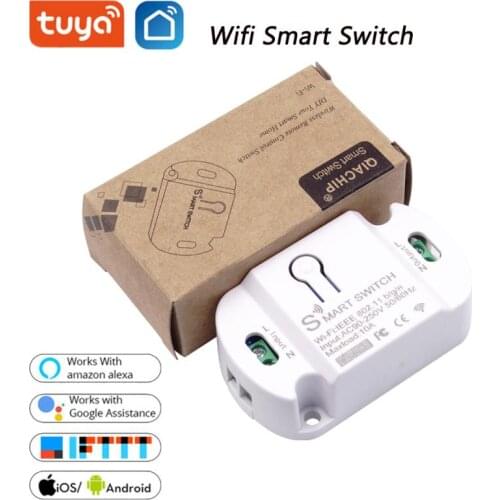 10A Wifi Smart Switch Tuya /Smart Life App Remote Wireless Timer DIY Switches Support Voice Control Work With Alexa Google Home