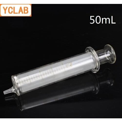 YCLAB 50mL Glass Syringe Injector Ink Sampler with Needle Laboratory Chemistry Equipment
