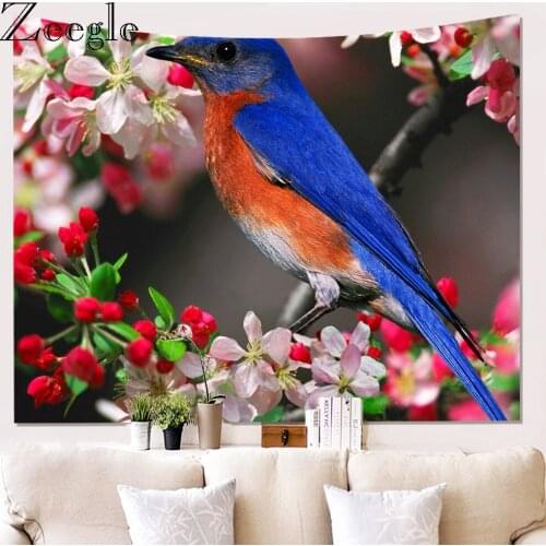 Zeegle 3D Wall Hanging Tapestry Landscape Brids Wall Tapestry Scenic Tree Tapestry Tablecloth Carpet Beach Towel Blanket