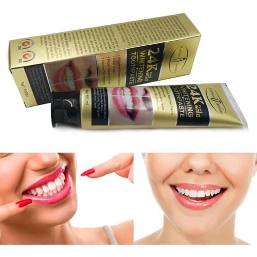Large Capacity 100g 24k Gold Toothpaste Dental Care Smoke Stains Breath Freshening Mouthguard Toothpaste Oral Cleaning Whitening